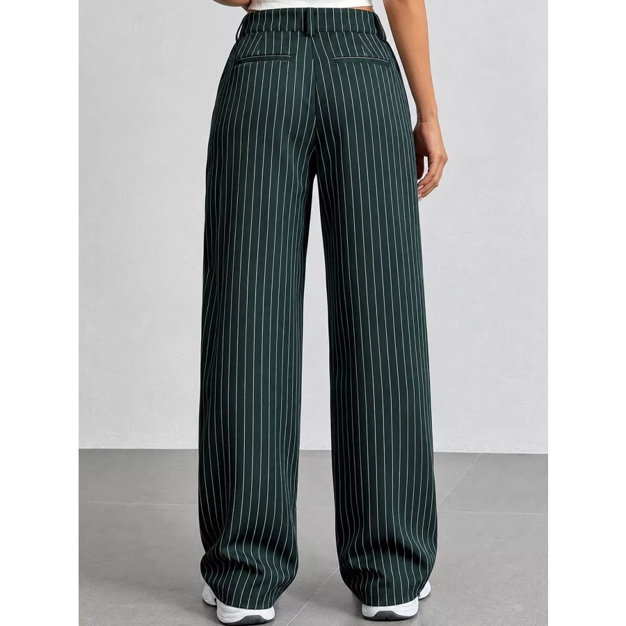 Striped Wide-Leg Pants Apparel and Accessories