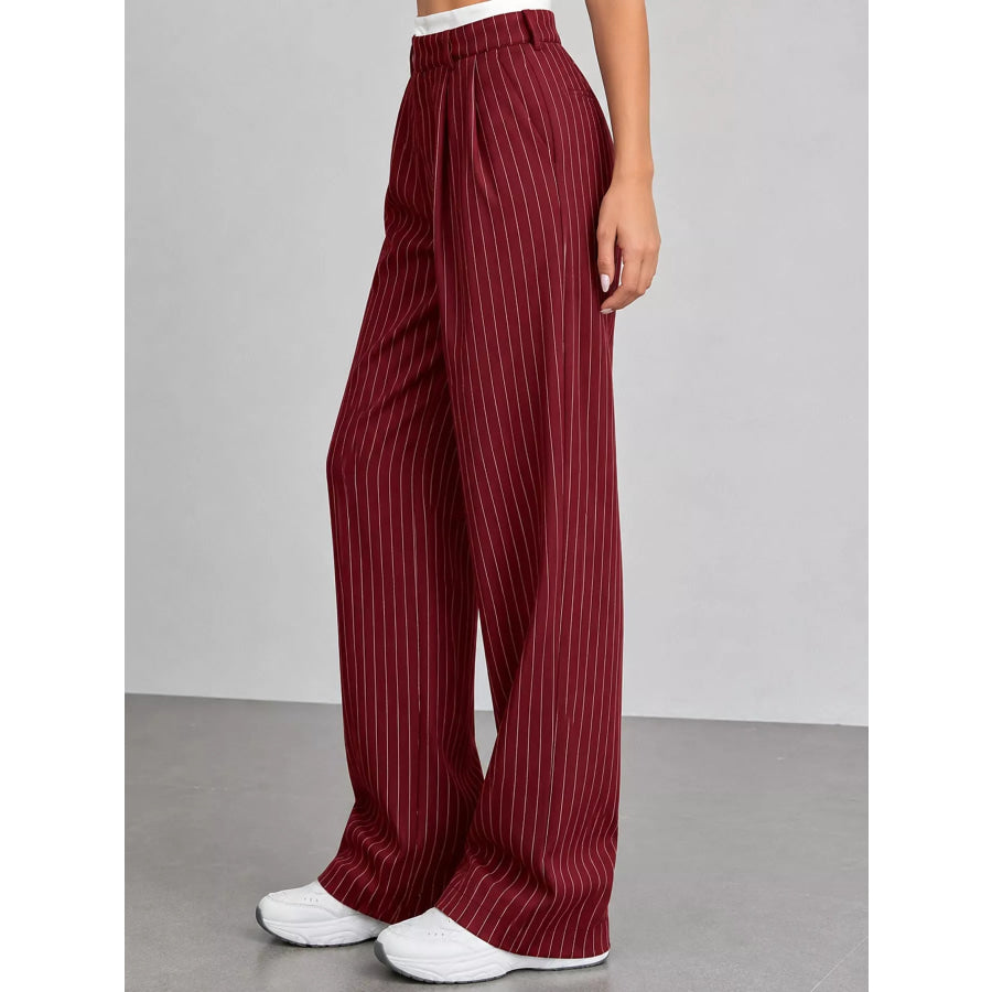 Striped Wide-Leg Pants Apparel and Accessories