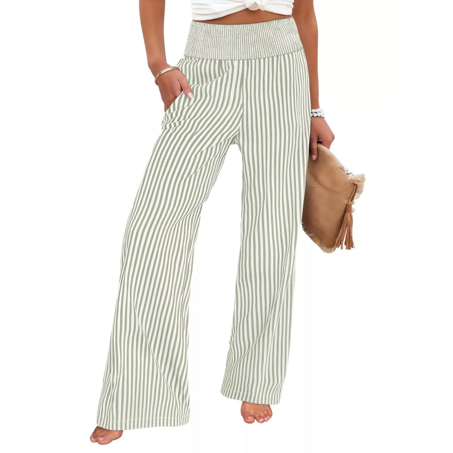 Striped Wide-Leg Pants Apparel and Accessories