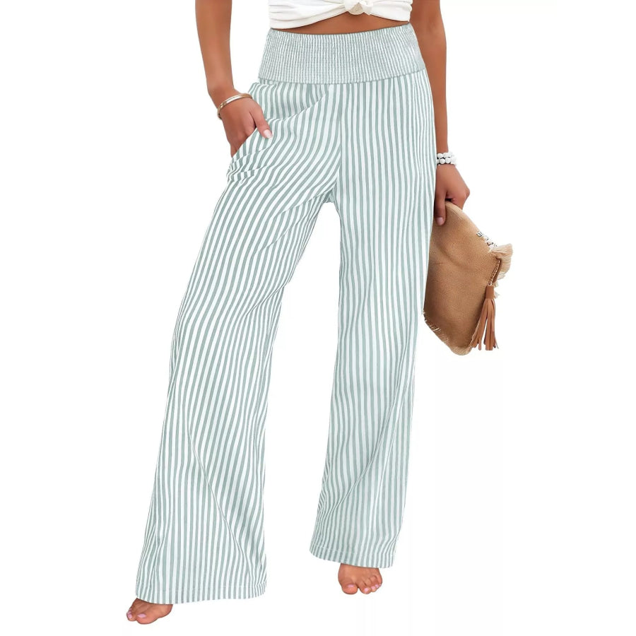 Striped Wide-Leg Pants Apparel and Accessories
