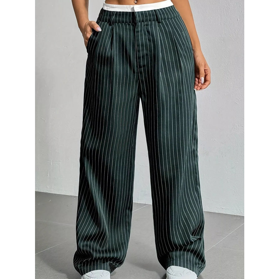 Striped Wide-Leg Pants Apparel and Accessories