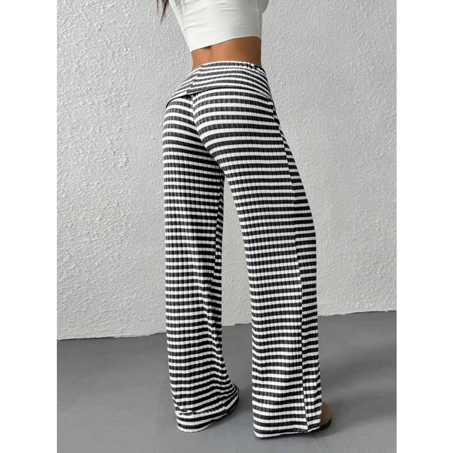 Striped Wide Leg Pants Apparel and Accessories