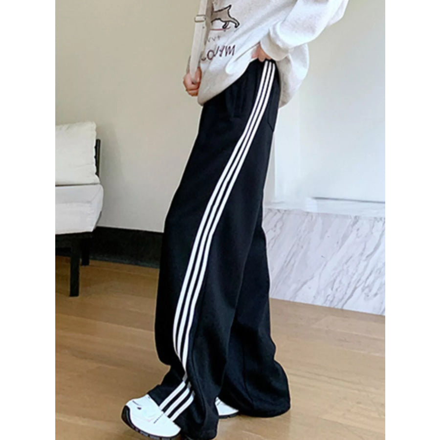 Striped Wide Leg Pants Apparel and Accessories