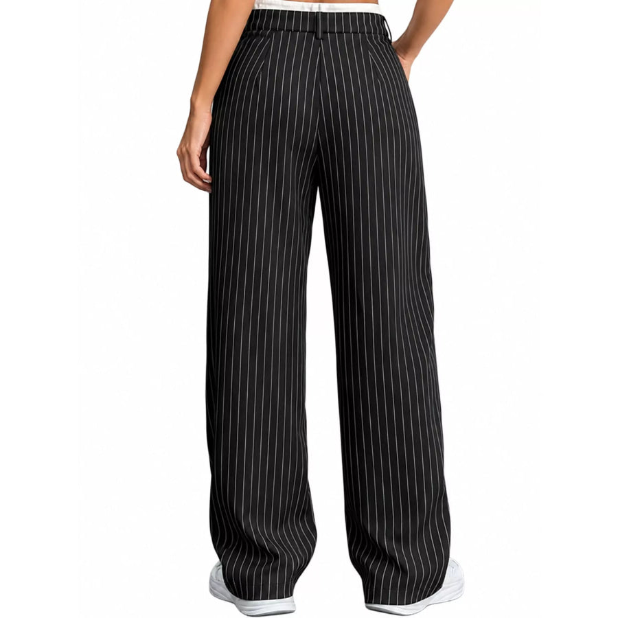 Striped Wide-Leg Pants Apparel and Accessories