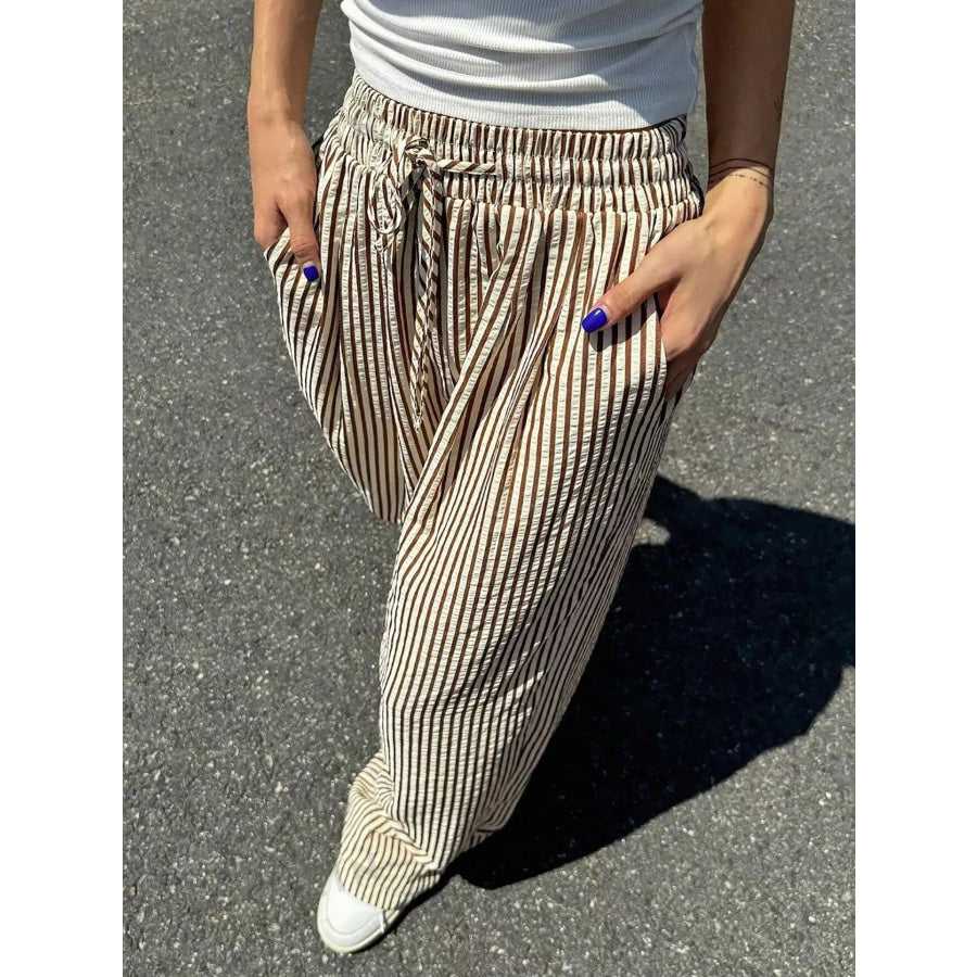 Striped Wide Leg Pants Apparel and Accessories