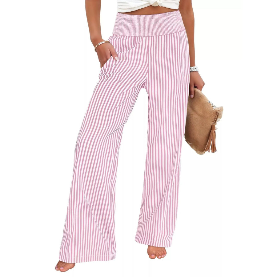 Striped Wide-Leg Pants Apparel and Accessories