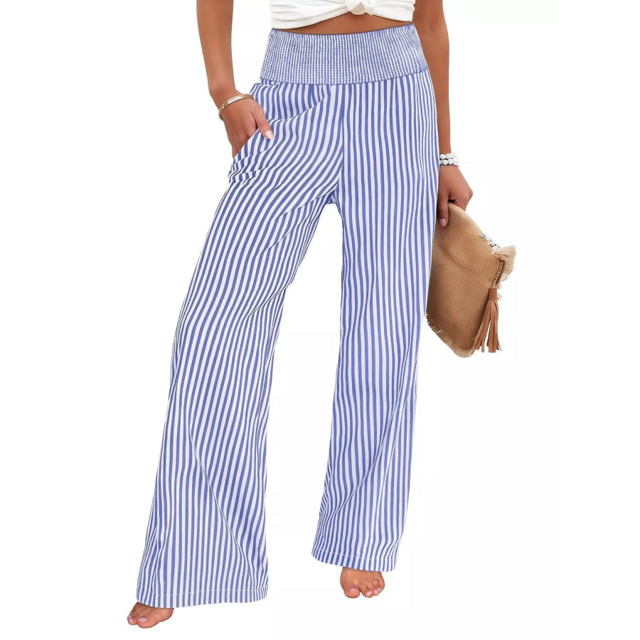 Striped Wide-Leg Pants Apparel and Accessories