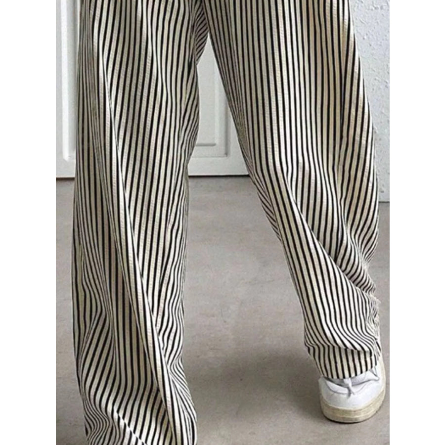 Striped Wide Leg Pants Apparel and Accessories