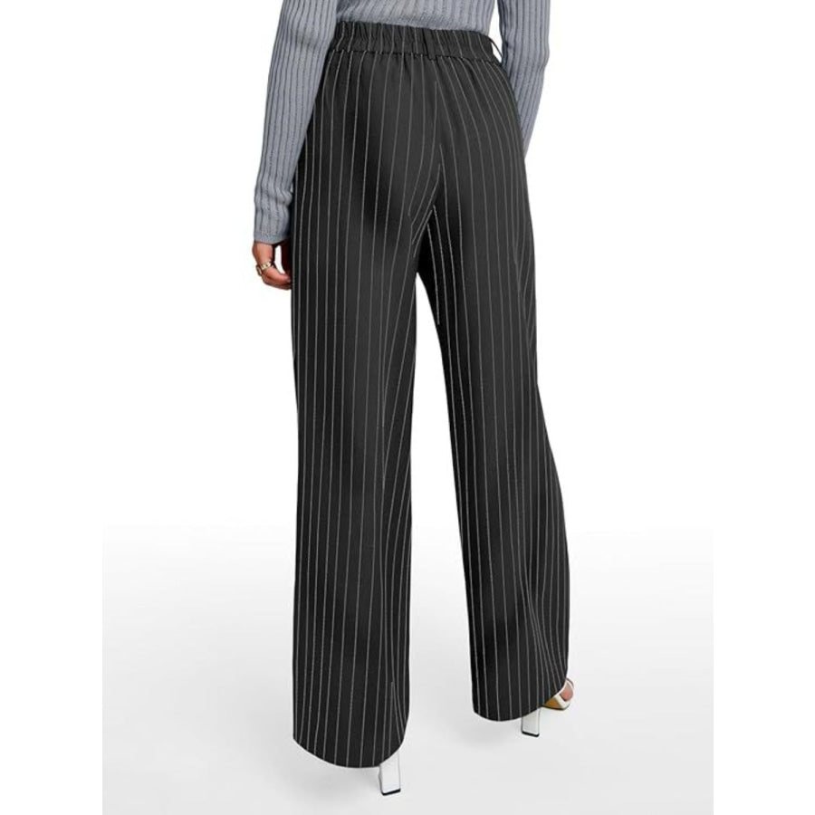 Striped Wide Leg Pants Apparel and Accessories