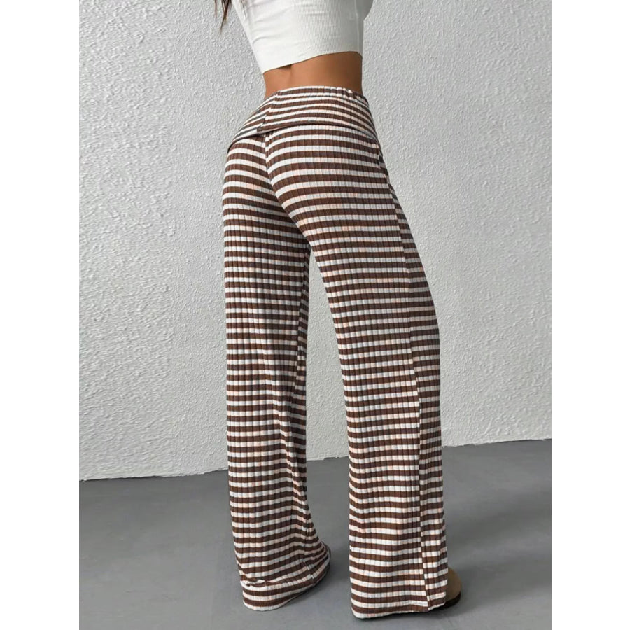 Striped Wide Leg Pants Apparel and Accessories
