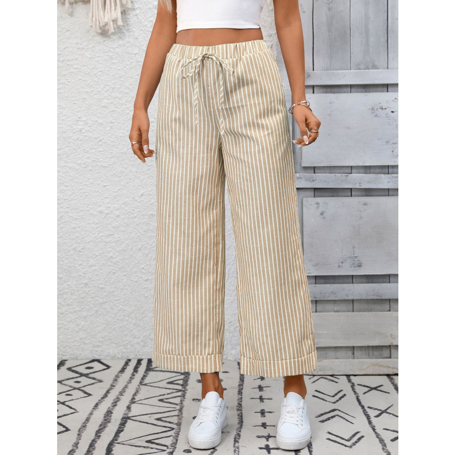 Striped Wide Leg Pants Apparel and Accessories