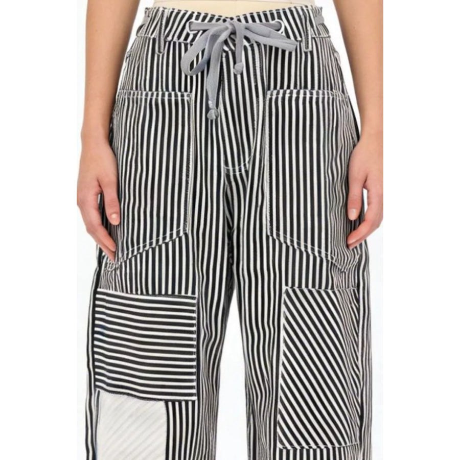 Striped Wide-Leg Pants Apparel and Accessories