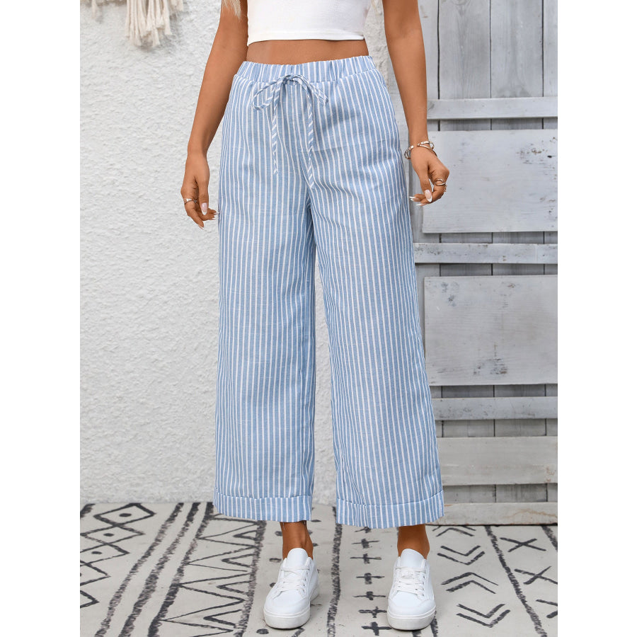 Striped Wide Leg Pants Apparel and Accessories