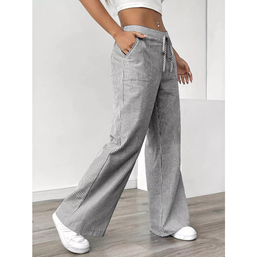 Striped Wide Leg Pants Apparel and Accessories