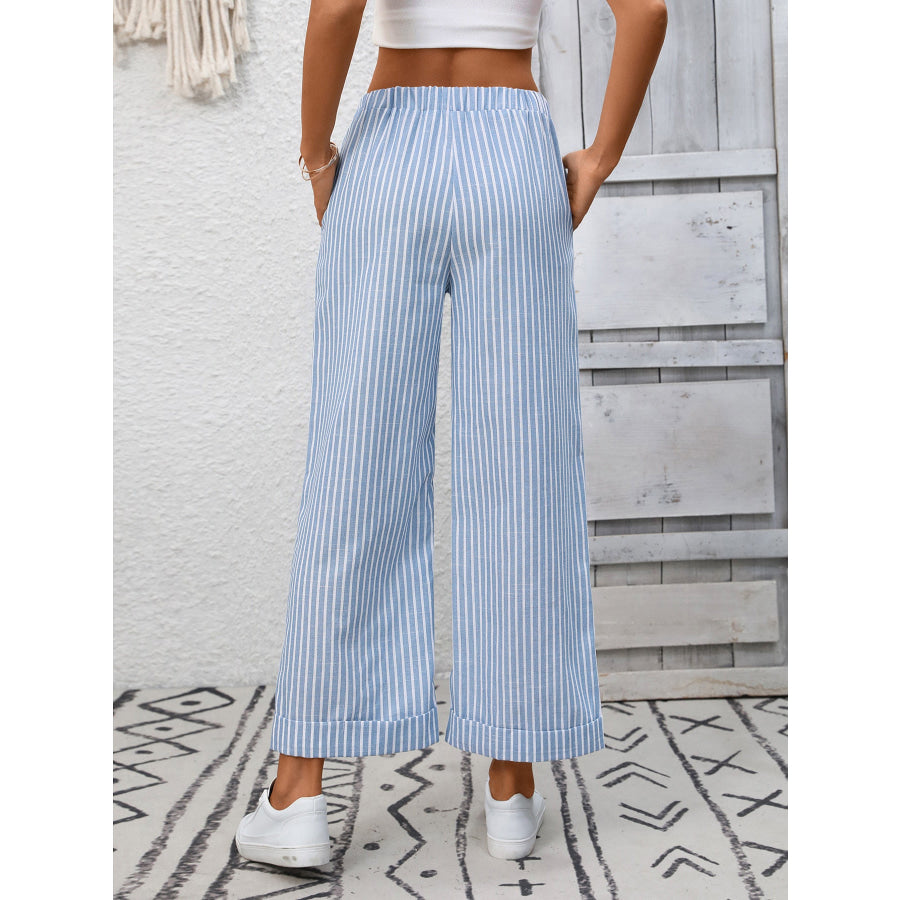 Striped Wide Leg Pants Apparel and Accessories