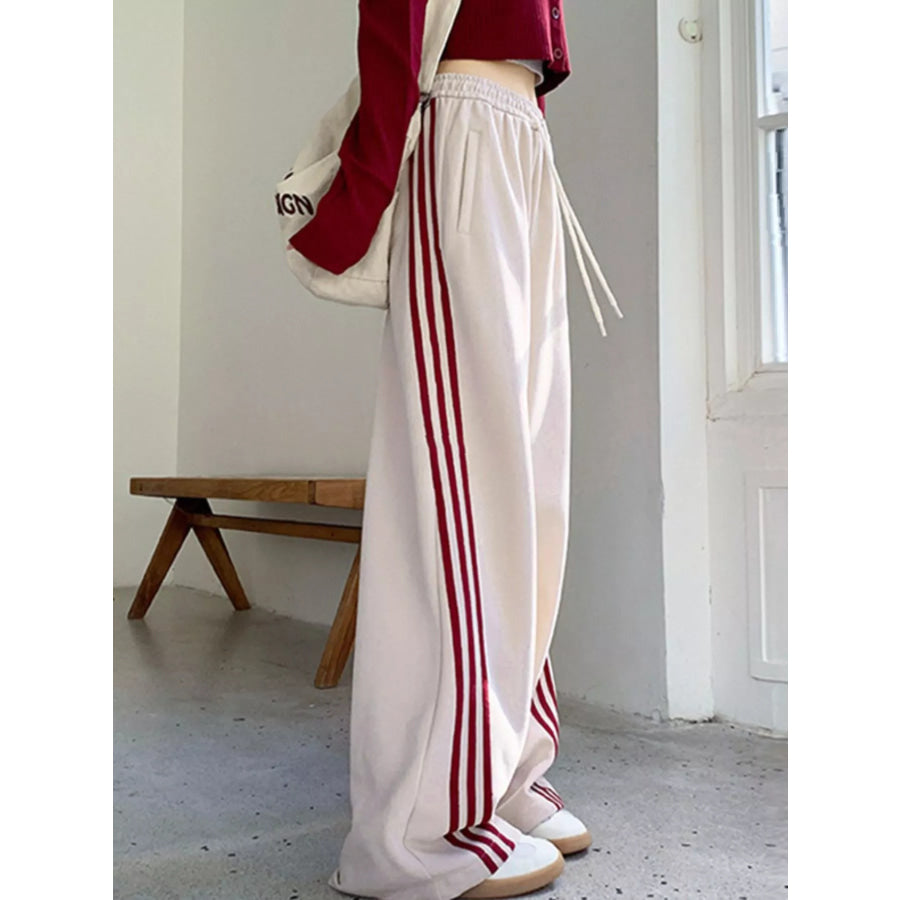 Striped Wide Leg Pants Apparel and Accessories