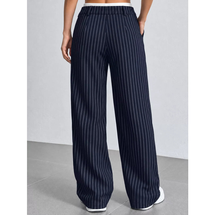 Striped Wide-Leg Pants Apparel and Accessories