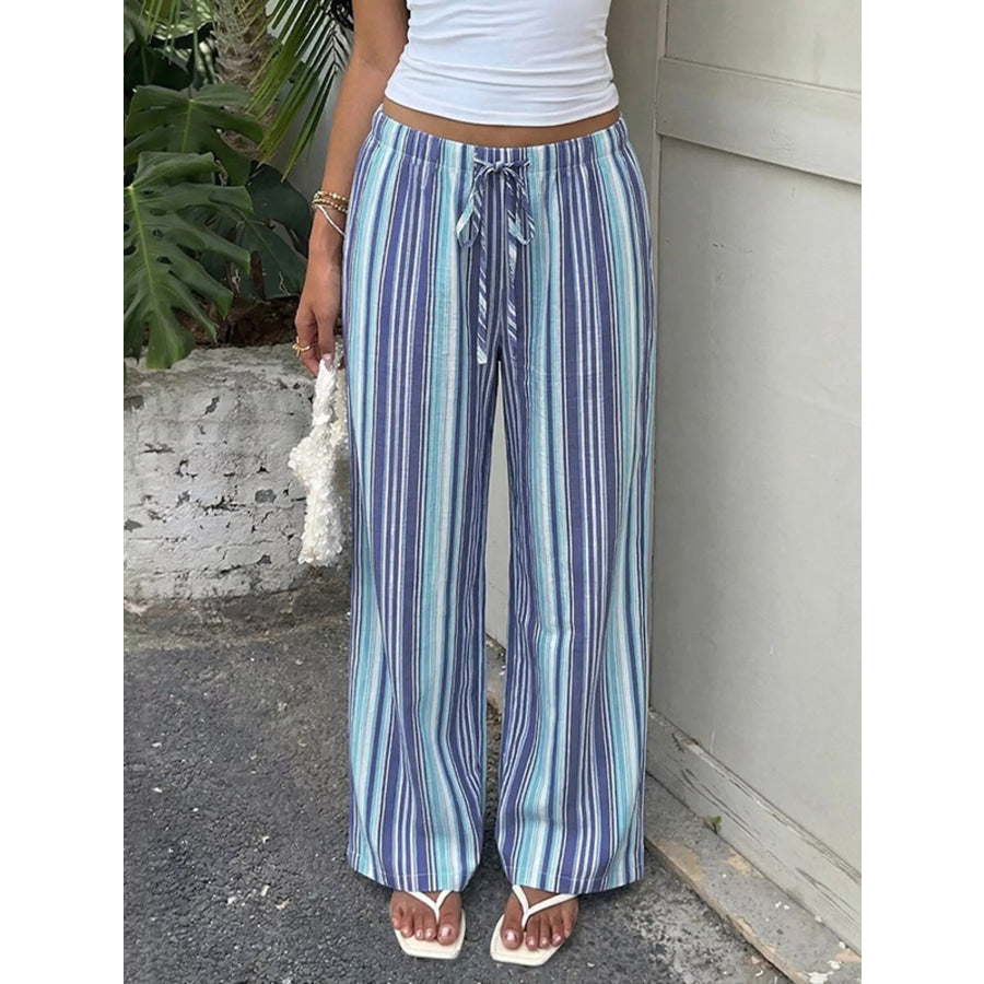 Striped Wide-Leg Pants Apparel and Accessories