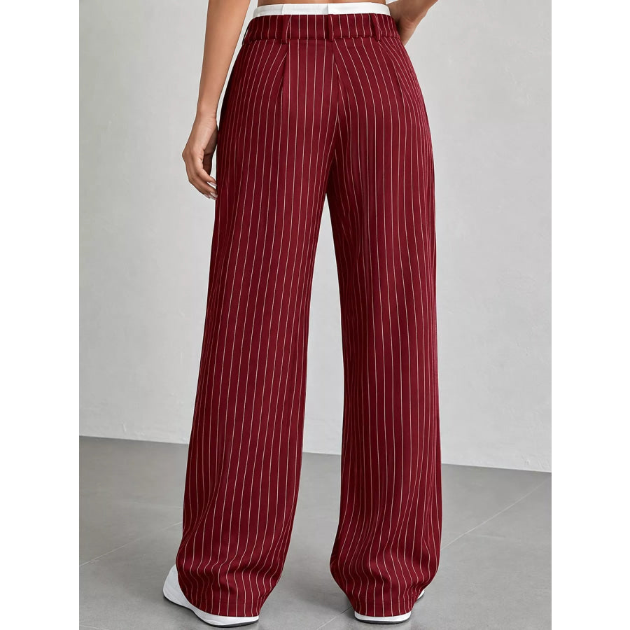 Striped Wide-Leg Pants Apparel and Accessories