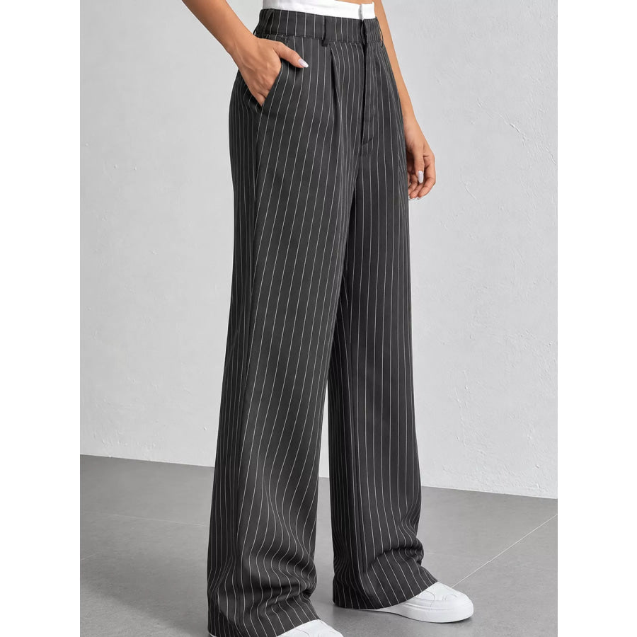 Striped Wide-Leg Pants Apparel and Accessories