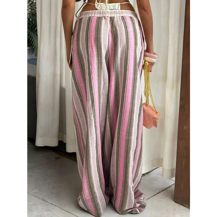 Striped Wide-Leg Pants Apparel and Accessories