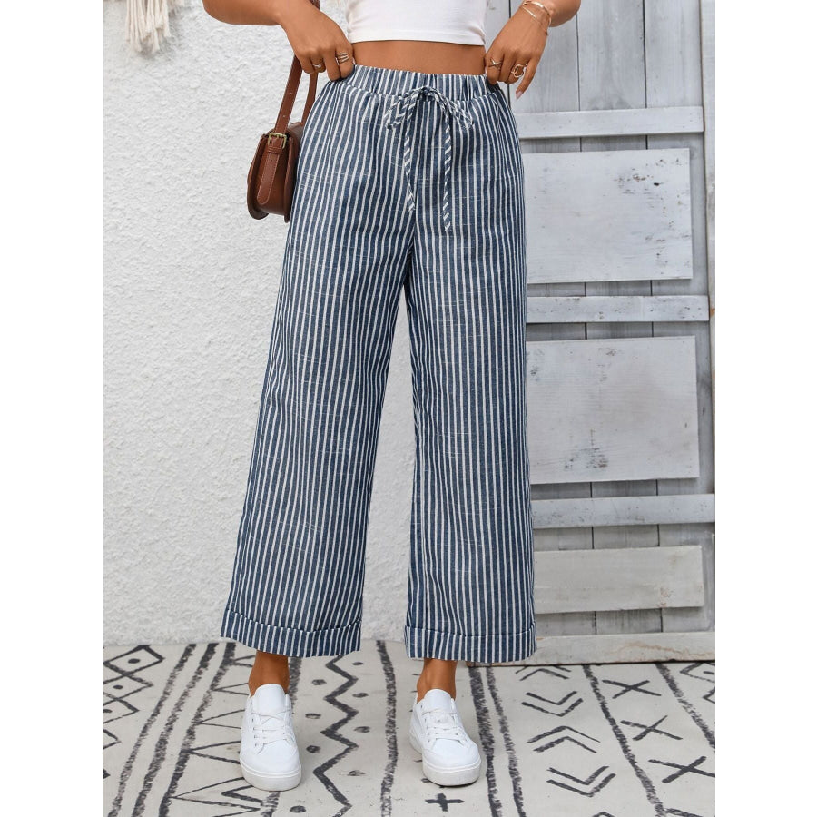 Striped Wide Leg Pants Apparel and Accessories