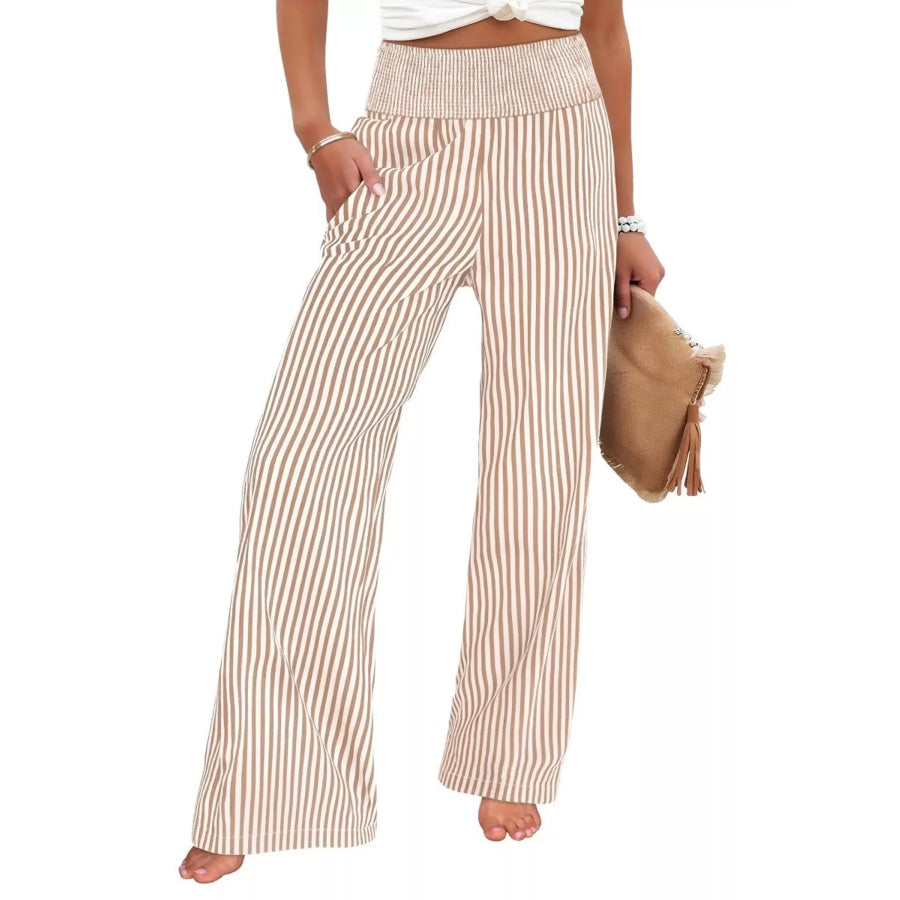 Striped Wide-Leg Pants Apparel and Accessories