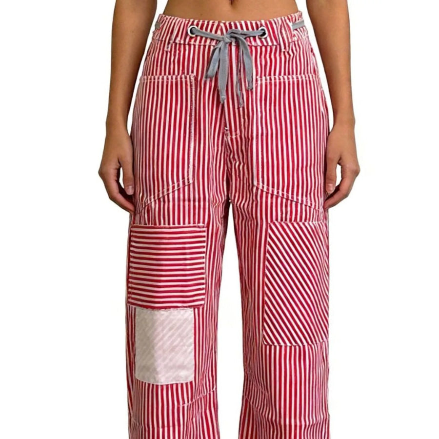 Striped Wide-Leg Pants Apparel and Accessories