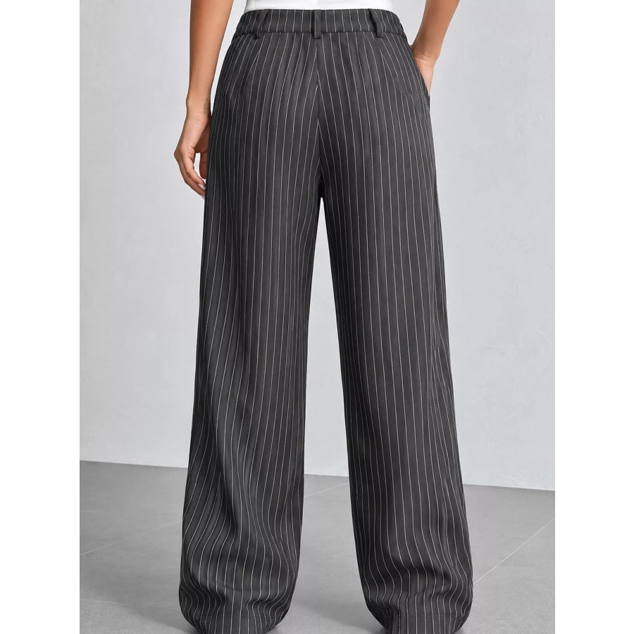 Striped Wide-Leg Pants Apparel and Accessories