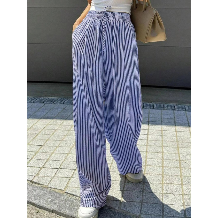 Striped Wide Leg Pants Apparel and Accessories