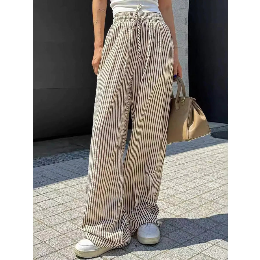 Striped Wide Leg Pants Apparel and Accessories