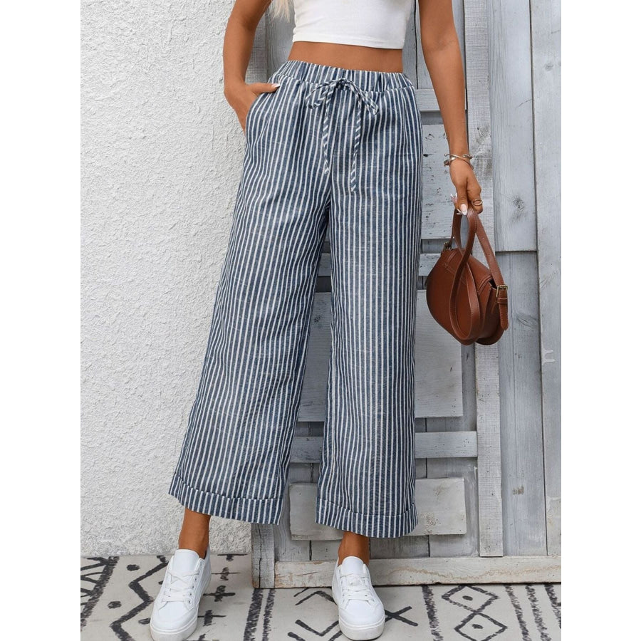 Striped Wide Leg Pants Apparel and Accessories