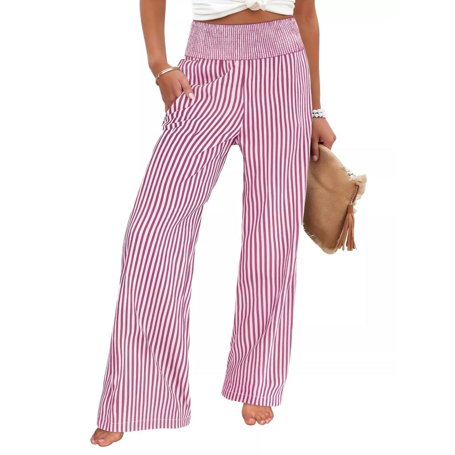 Striped Wide-Leg Pants Apparel and Accessories