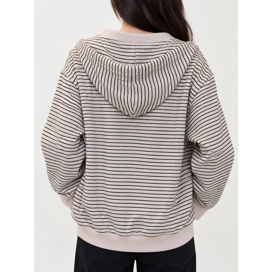 Striped Zip-Up Hoodie Apparel and Accessories