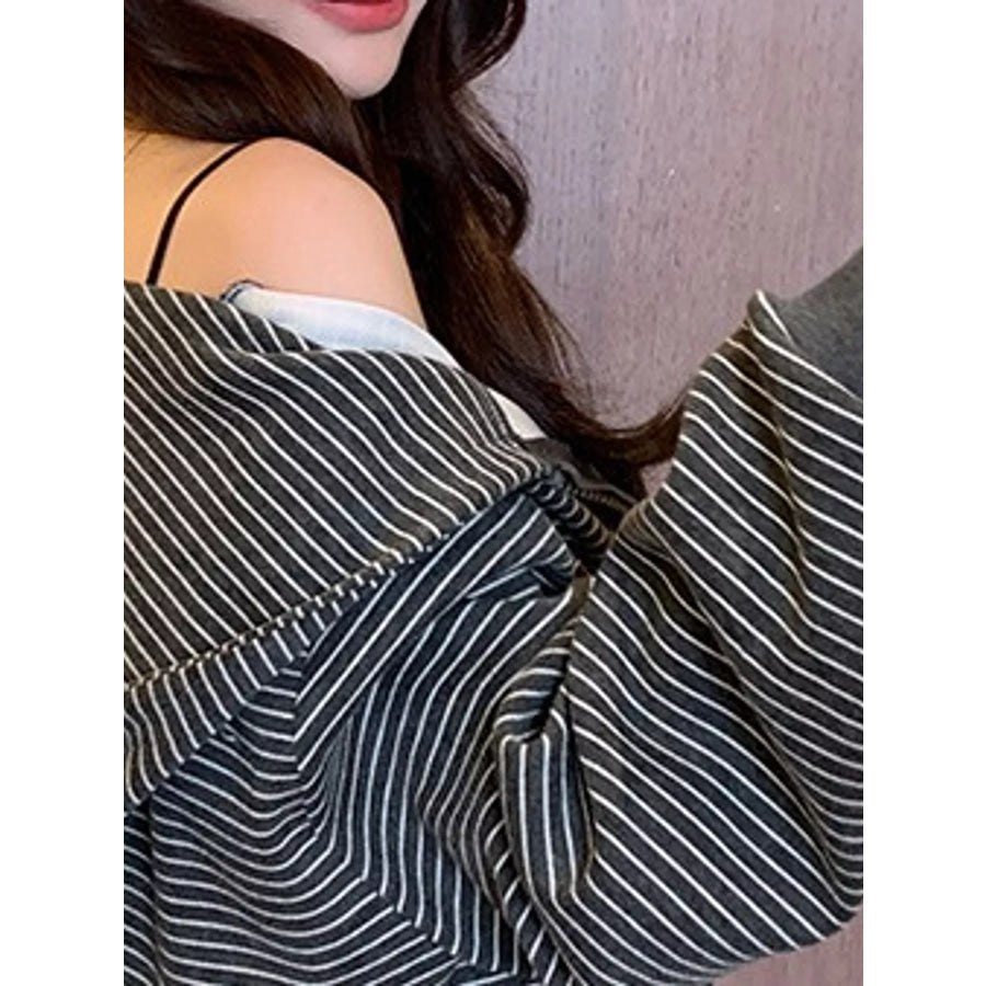 Striped Zip-Up Hoodie Apparel and Accessories