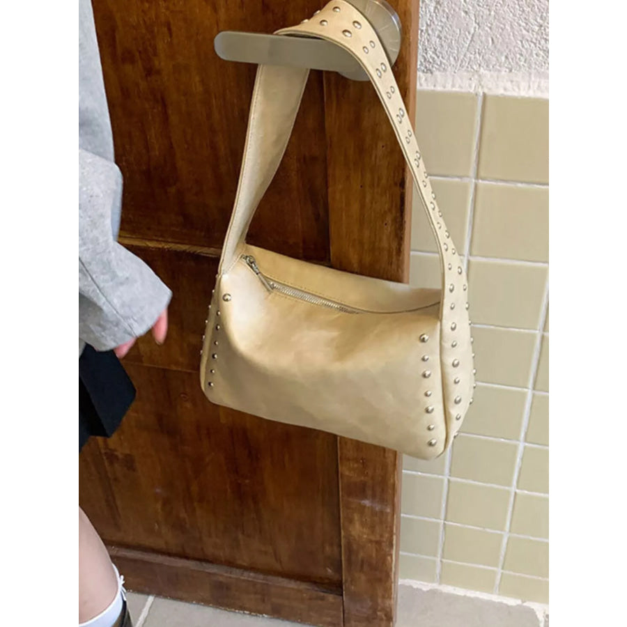 Studded Accent Shoulder Bag Off-white / ONESIZE Apparel and Accessories