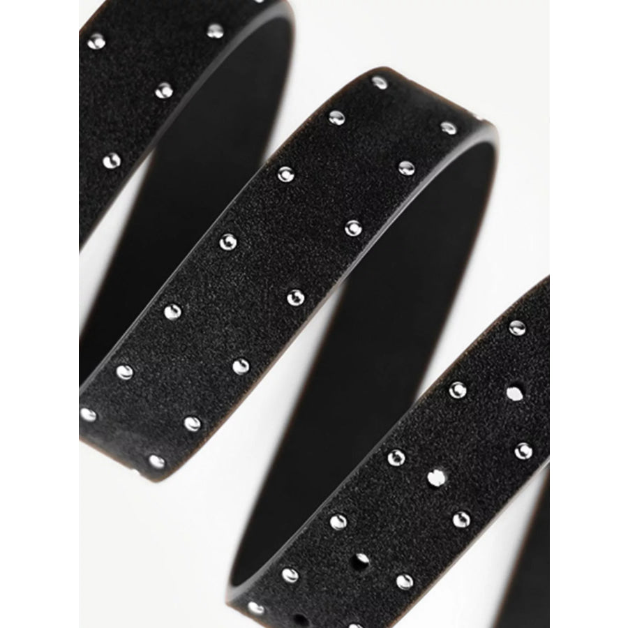 Studded Adjustable Belt Black / ONESIZE Apparel and Accessories