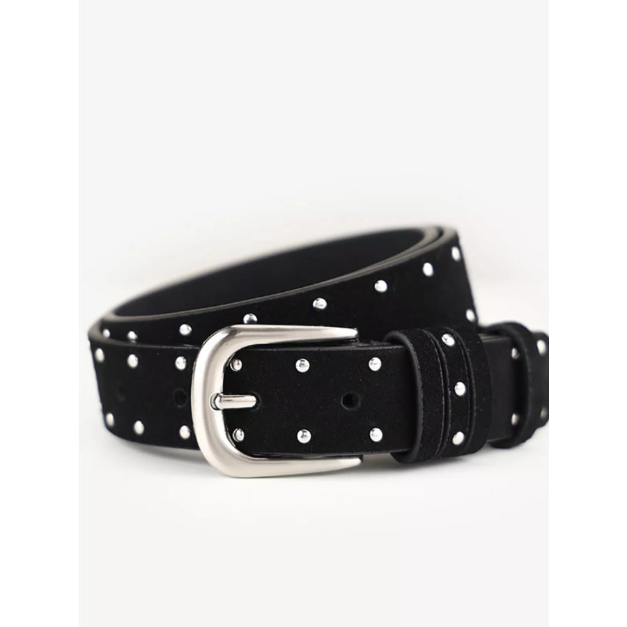 Studded Adjustable Belt Black / ONESIZE Apparel and Accessories