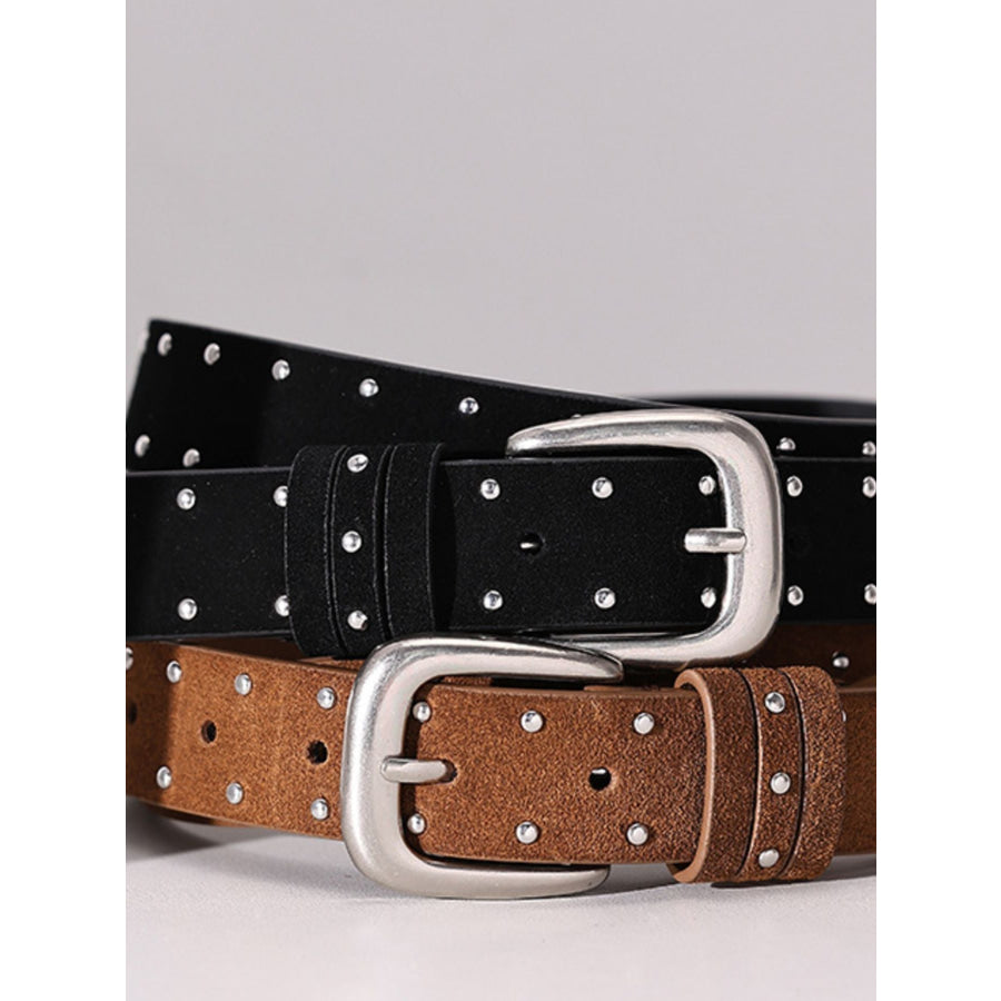 Studded Classic Buckle Belt Apparel and Accessories
