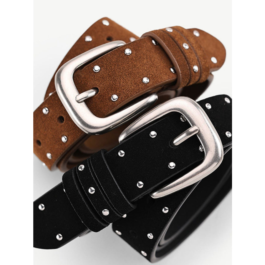 Studded Classic Buckle Belt Apparel and Accessories