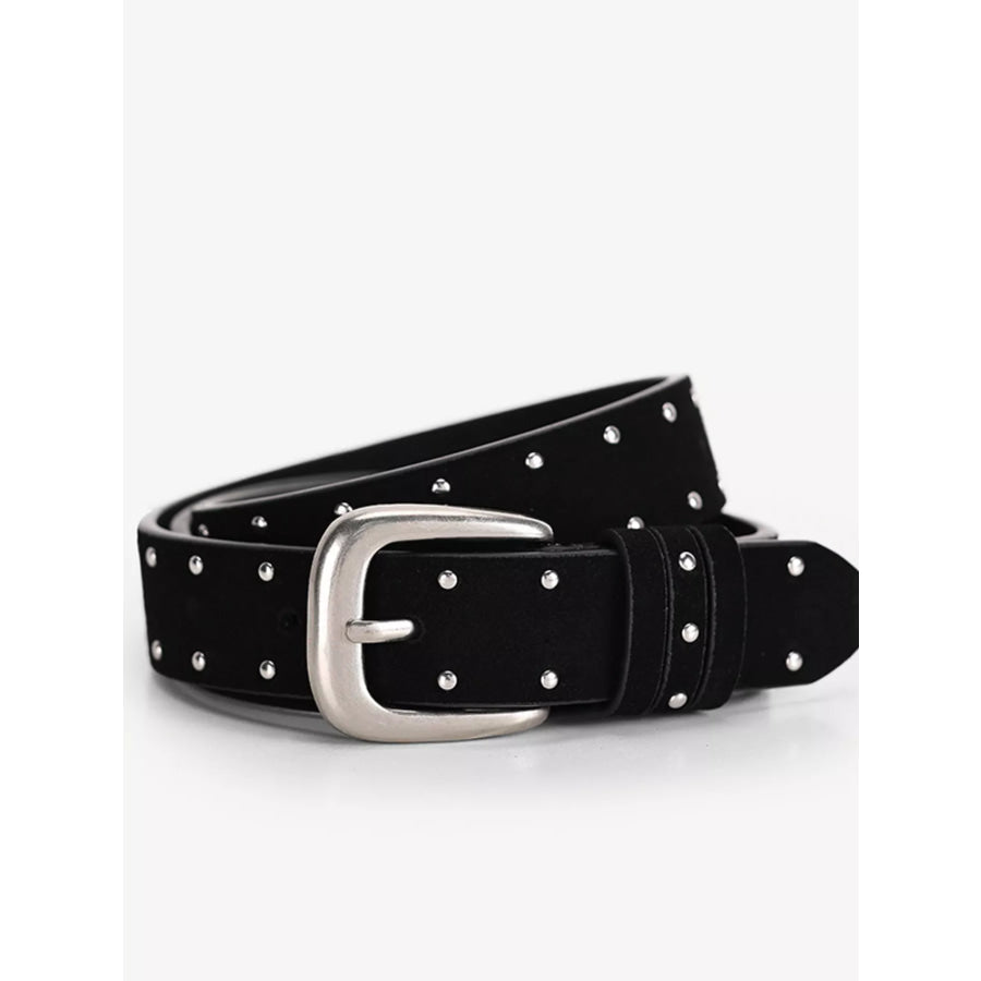 Studded Classic Buckle Belt Black / ONESIZE Apparel and Accessories