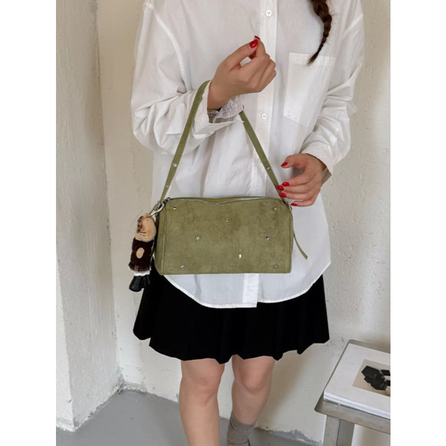 Studded Embellished Shoulder Bag Apparel and Accessories