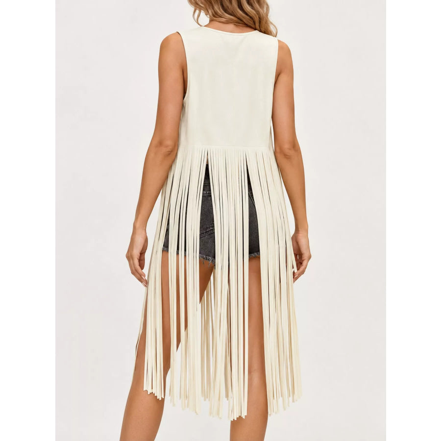 Studded Fringe Vest Coat Apparel and Accessories
