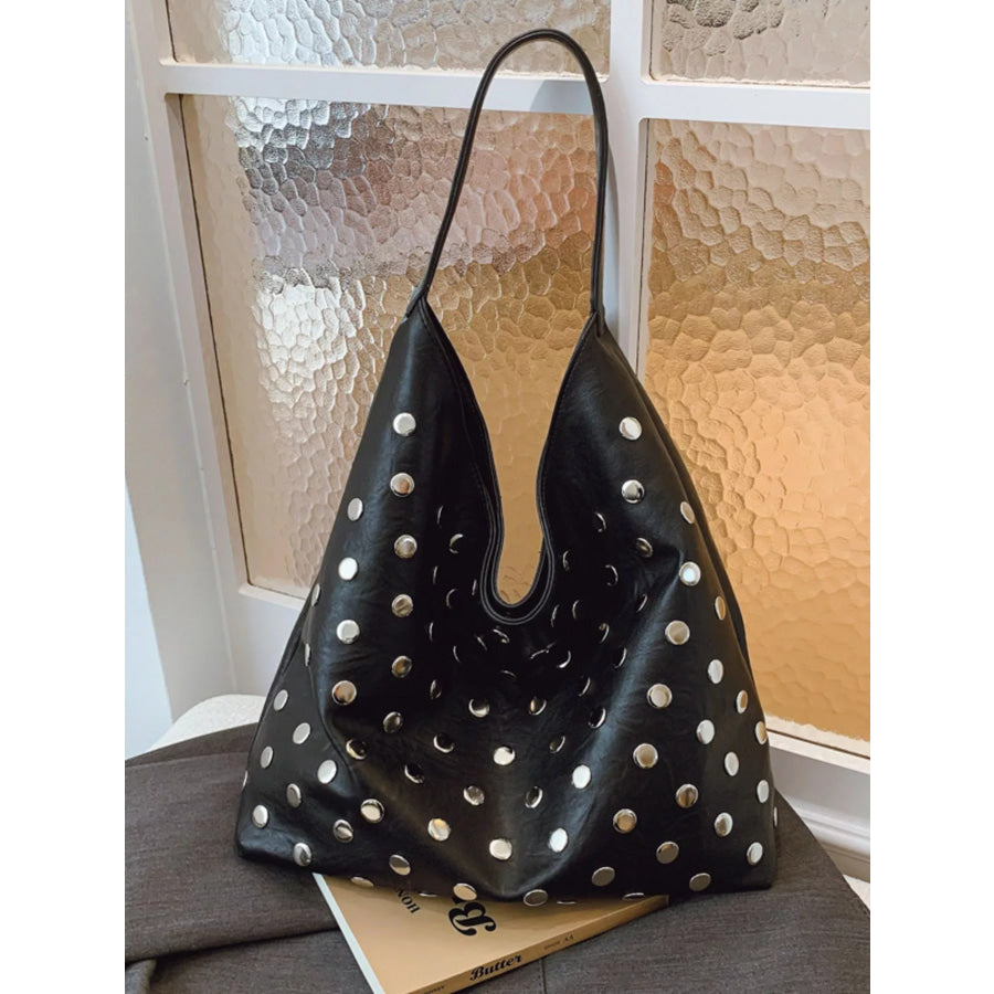 Studded Hobo Shoulder Bag Apparel and Accessories