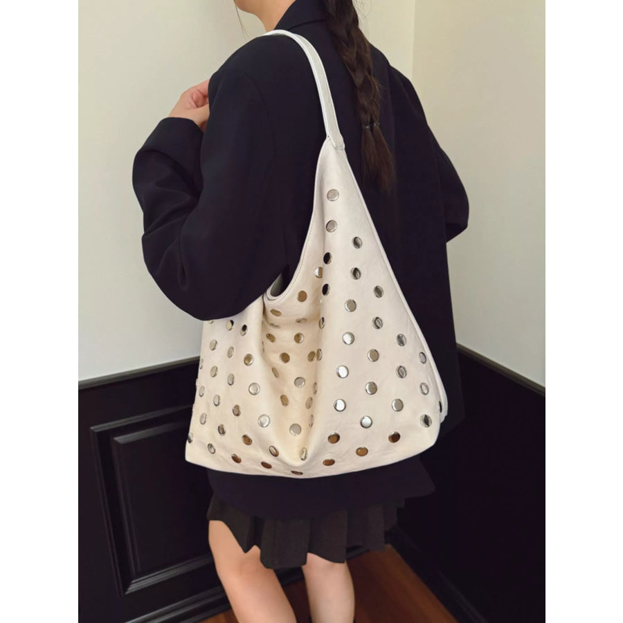 Studded Hobo Shoulder Bag Apparel and Accessories