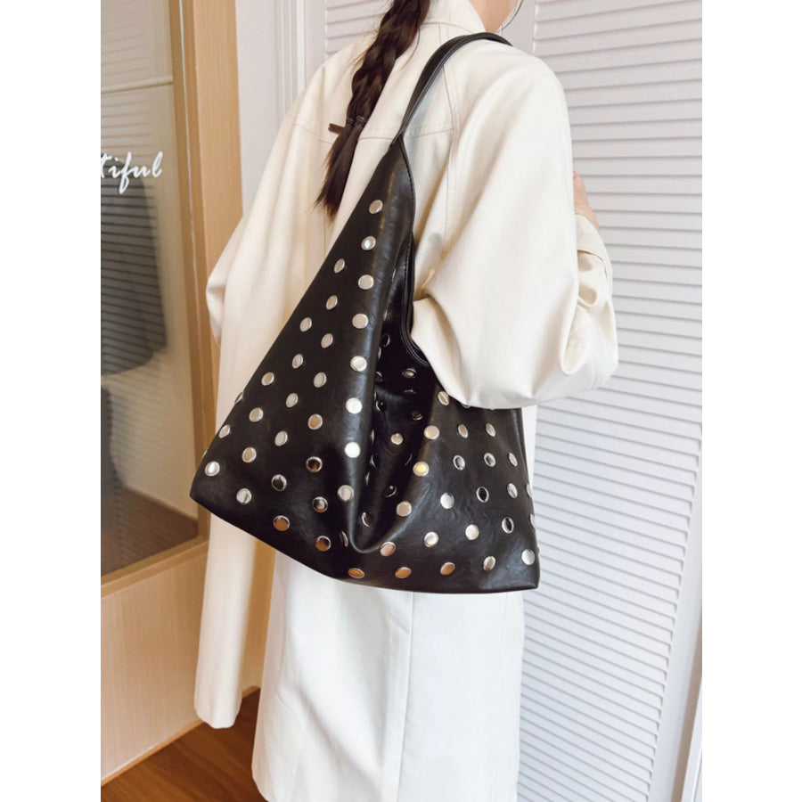 Studded Hobo Shoulder Bag Apparel and Accessories