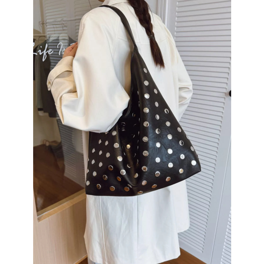 Studded Hobo Shoulder Bag Apparel and Accessories