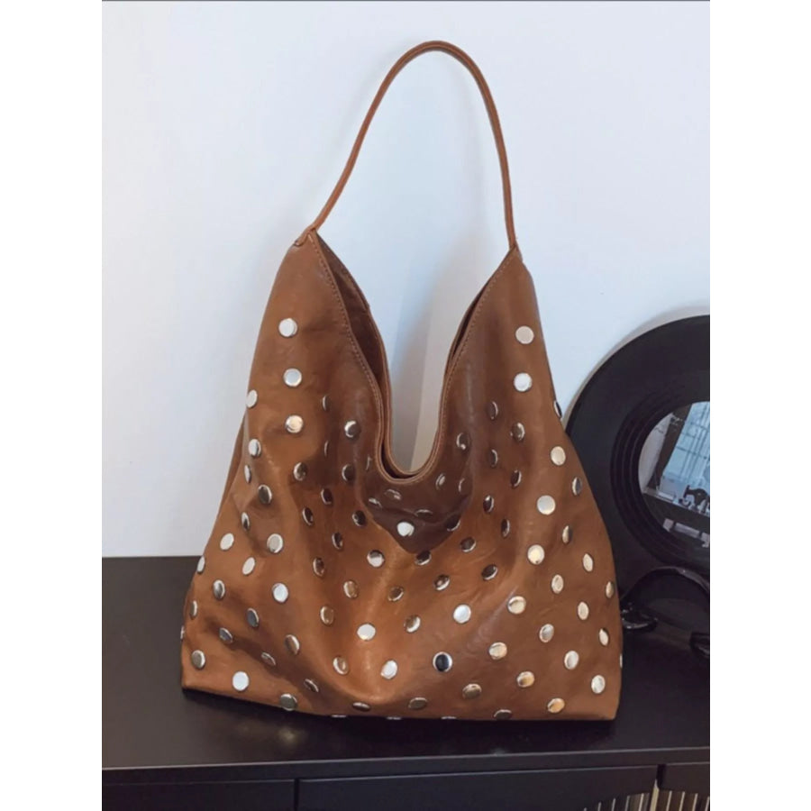 Studded Hobo Shoulder Bag Apparel and Accessories