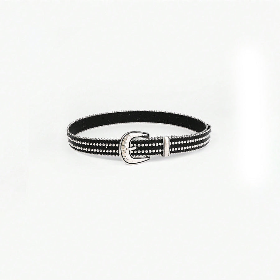 Studded Rhinestone PU Leather Belt Apparel and Accessories