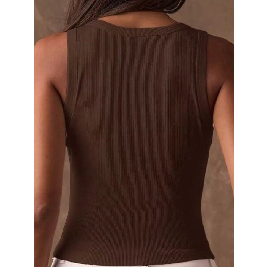 Studded Ribbed Knit Tank Top Apparel and Accessories